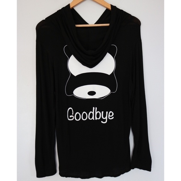 Enough About Me | long sleeve hooded shirt, size M - Picture 2 of 4